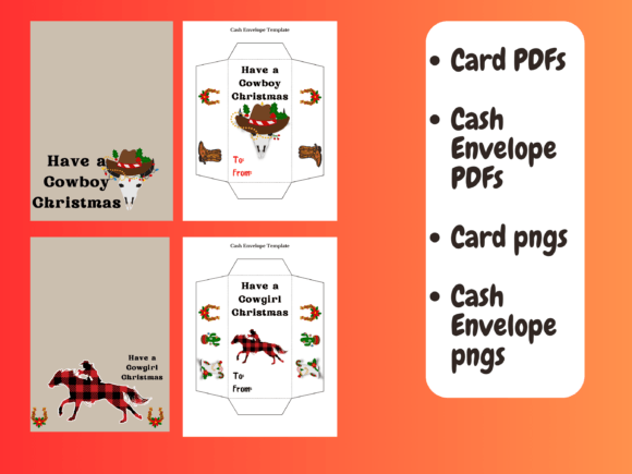 CowboyCowgirl Cards and Cash Envelopes for Western Branding