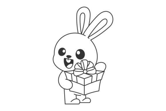 Cute Bunny Carrying a Gift Box Line: A Designer's Guide