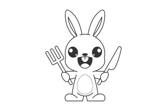 Cute Bunny Getting Ready to Eat Line: A Font for Playful Branding