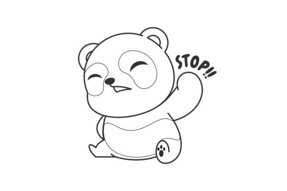 Cute Panda Says Stop Cartoon Line Style: A Designer's Guide