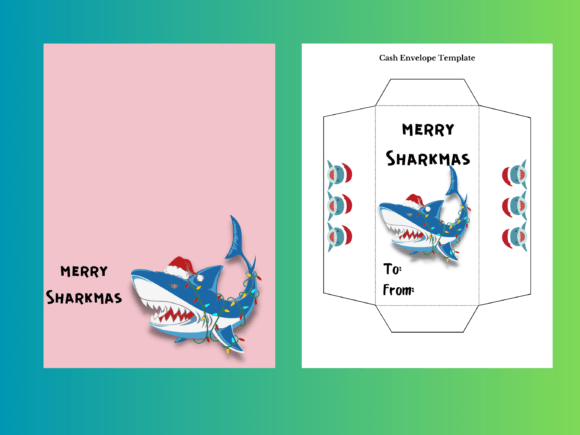 Funny Christmas Card + Cash Envelope: The Ultimate Sharkmas Design Asset
