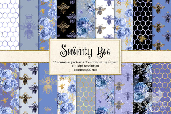 Serenity Bee Digital Paper: A Designer's Guide to This Floral Collection