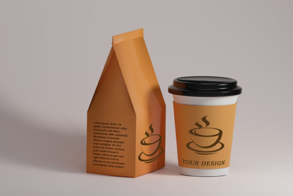 Showcase Your Art with the Cup and Paper Coffee Bags Mockup