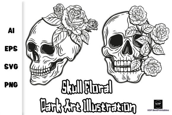 Skull Floral Dark Art Illustration V11: A Designer's Deep Dive