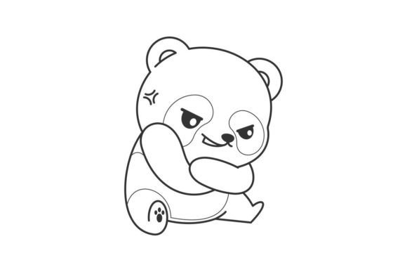 Unleashing Personality: The Cute Panda Angry Cartoon Design Line